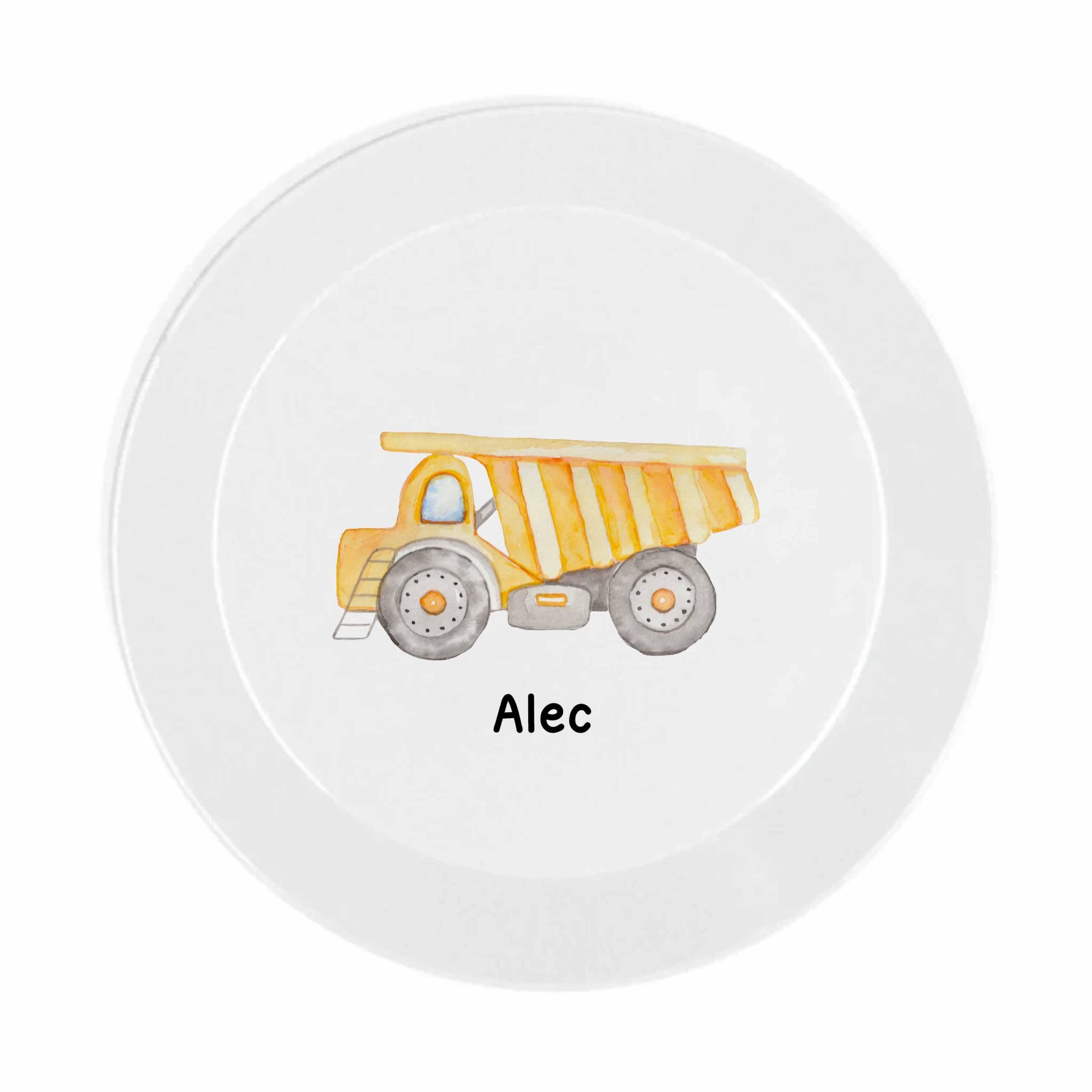 Personalised Construction Digger Plate Set – Kids Initial Dinnerware – Custom Name Children’s Meal Set - Image 6