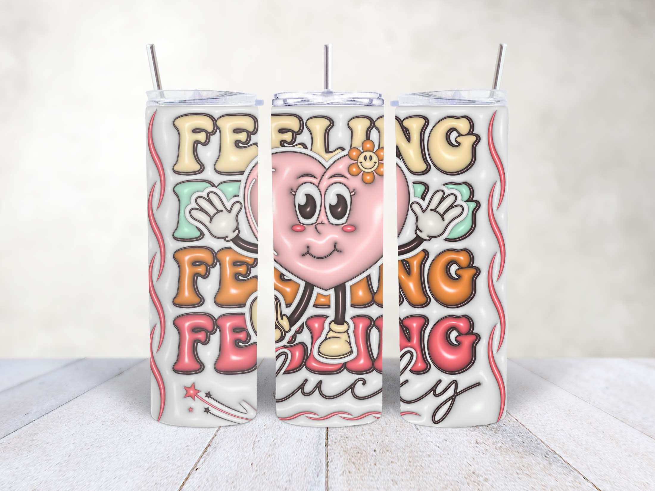 20oz skinny tumbler steel inflated text 20oz glossy tumbler inflated tumbler lock lid metal straw brush & gift box - Image 6