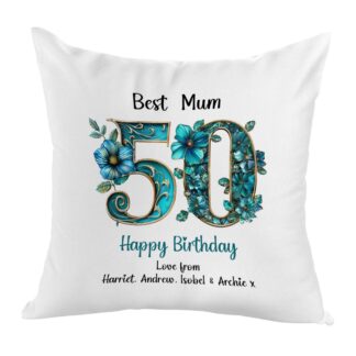 Personalized Birthday Number Cushion: Canvas Feel Polyester Cover