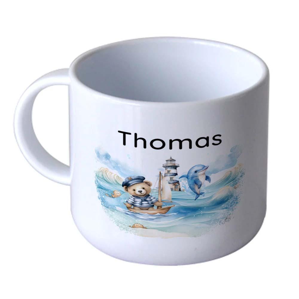 Personalised Kids Dinner Set – Personalised Nautical Plate Bowl Cup & Cutlery - Image 6
