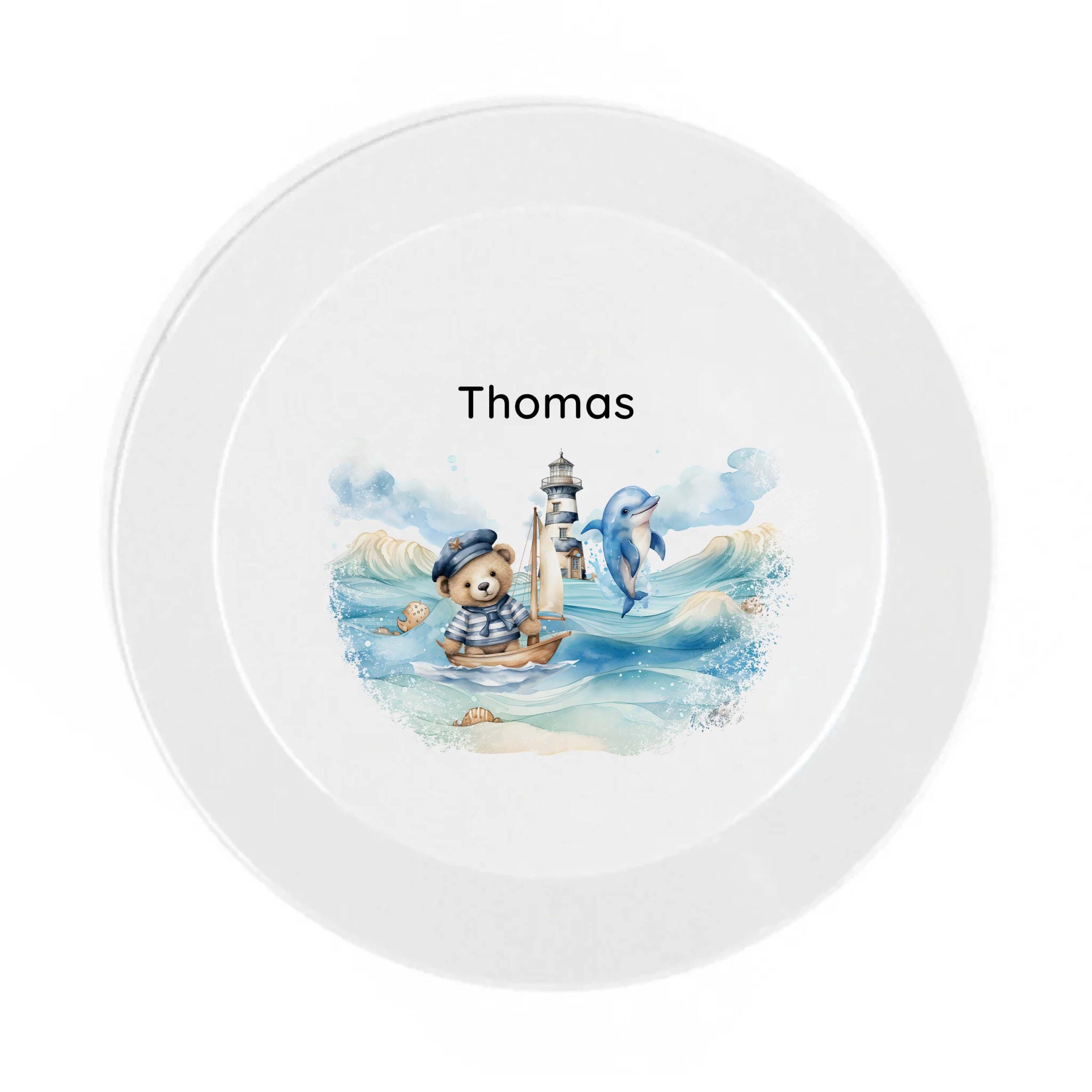 Personalised Kids Dinner Set – Personalised Nautical Plate Bowl Cup & Cutlery - Image 2