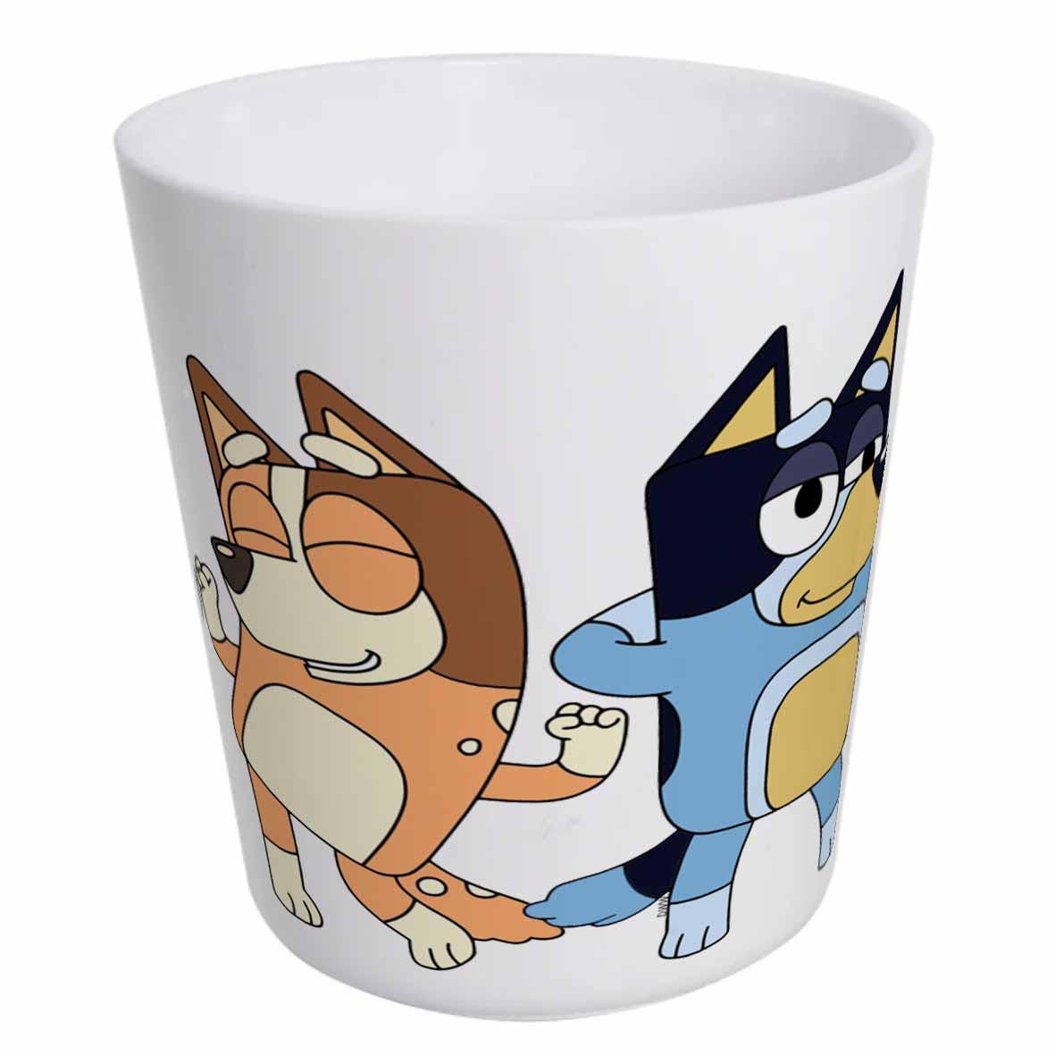 Personalised Kids Dinnerware Set | Blue dog Plate Bowl Cup and Cutlery | Custom Name Children’s Tableware Gift - Image 2