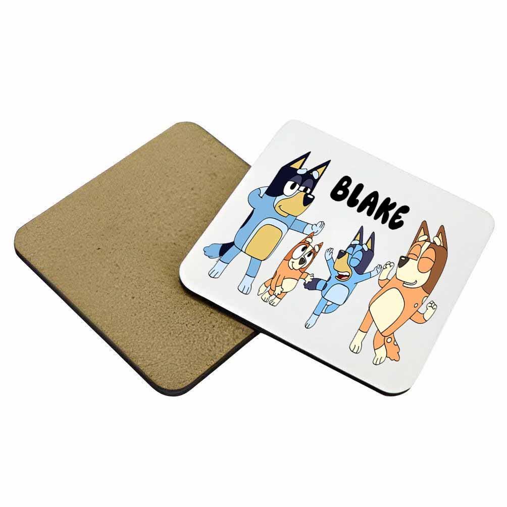 Personalised Kids Dinnerware Set | Blue dog Plate Bowl Cup and Cutlery | Custom Name Children’s Tableware Gift - Image 7