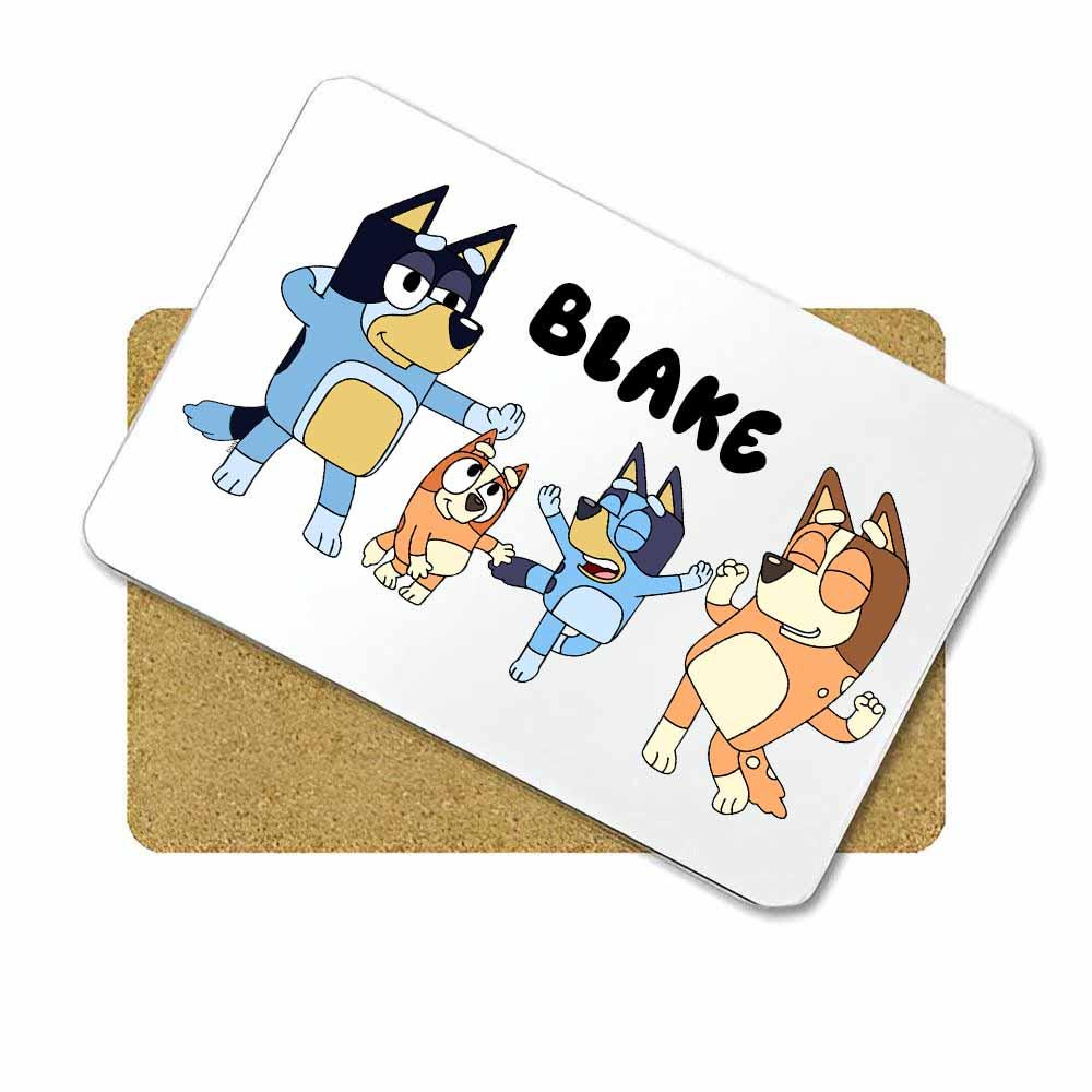 Personalised Kids Dinnerware Set | Blue dog Plate Bowl Cup and Cutlery | Custom Name Children’s Tableware Gift - Image 8