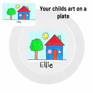Personalised Kids Plate with Child's Drawing | Custom Dinnerware Set | Kids Artwork Plate | Unique Gift for Children