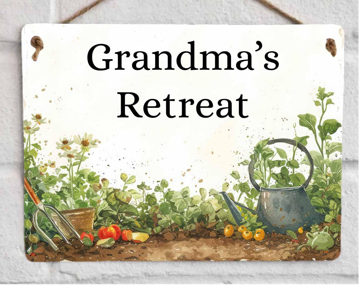 Personalised Garden Sign – High Gloss Metal Wall Hanging Plaque 8x6 - Image 3