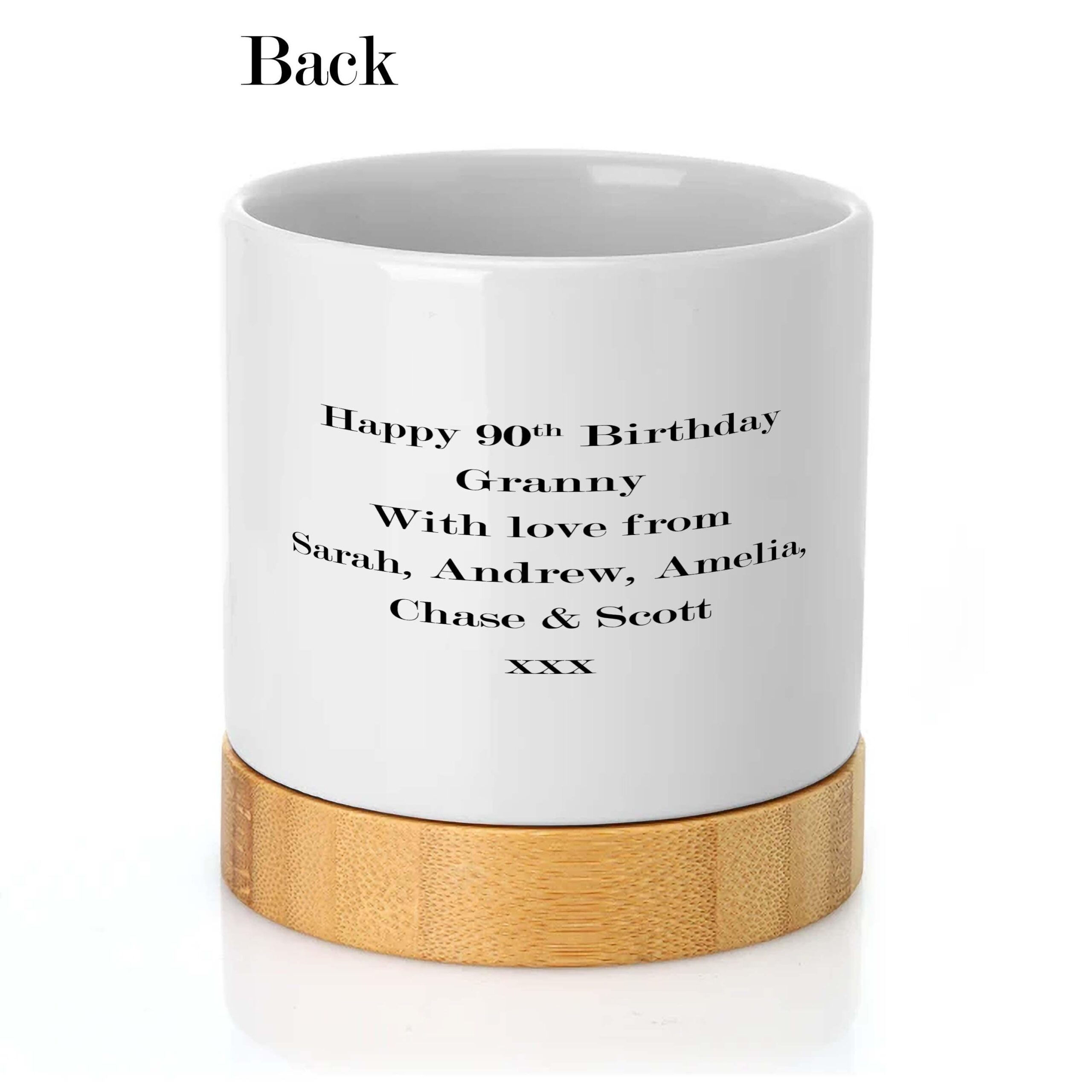 Personalised Ceramic Plant Pot: Birthday Gift, Custom Name & Age - Image 3