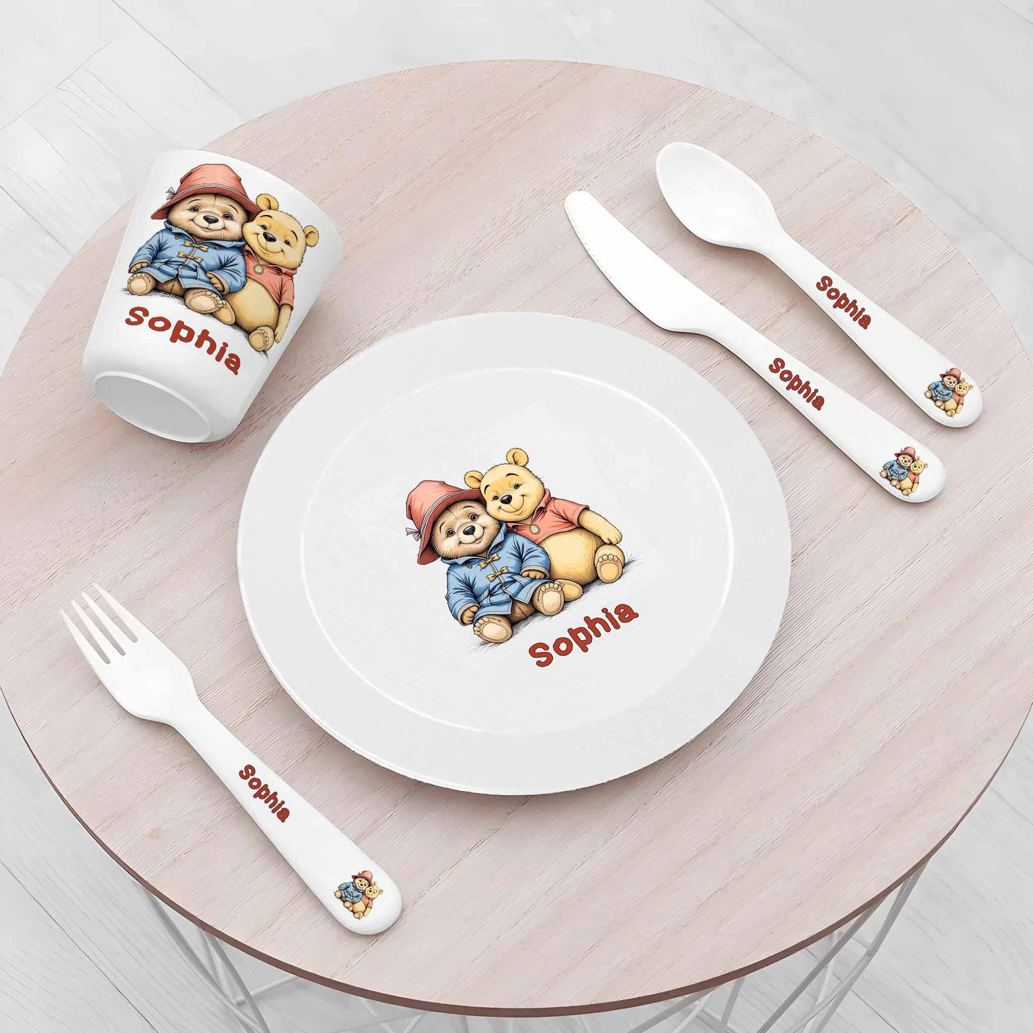 Personalised Kids Bear Dinner Set