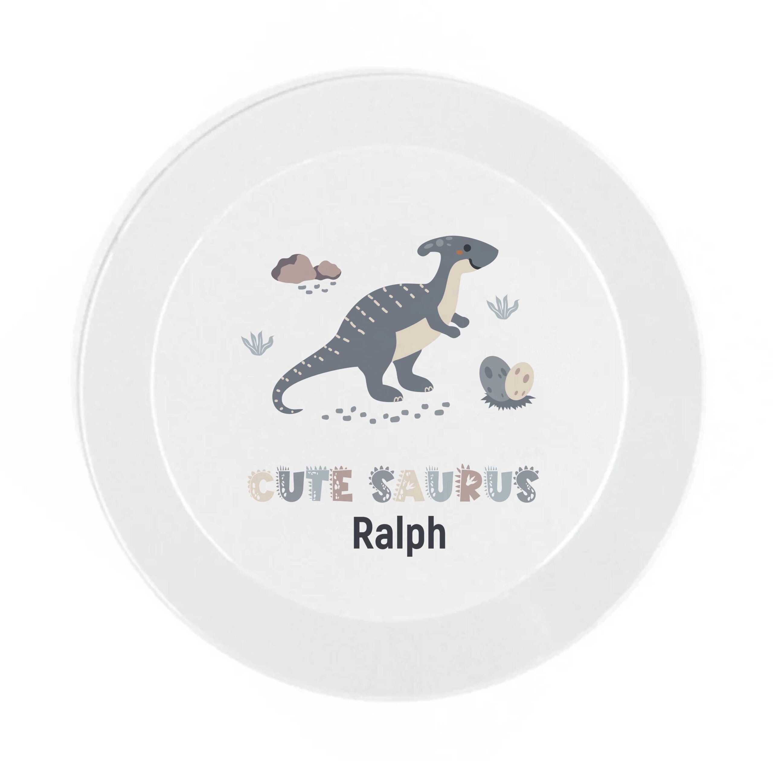 Personalised Dinosaur Kids Dinnerware Set | Custom Name Plate Bowl Cup and Cutlery | cutesaurus Set & Birthday Gift - Image 4