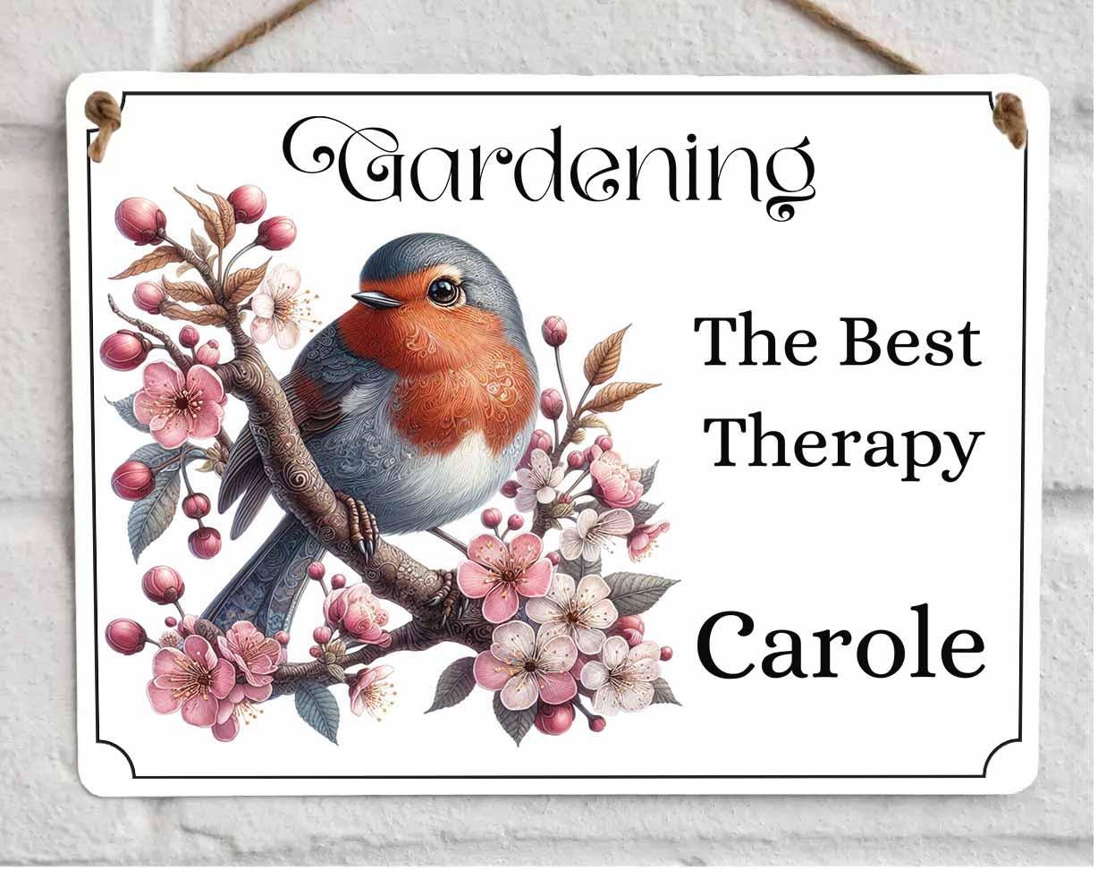 Personalised Robin Garden Sign – Custom Bird Plaque for Garden, Shed or Outdoor Decor