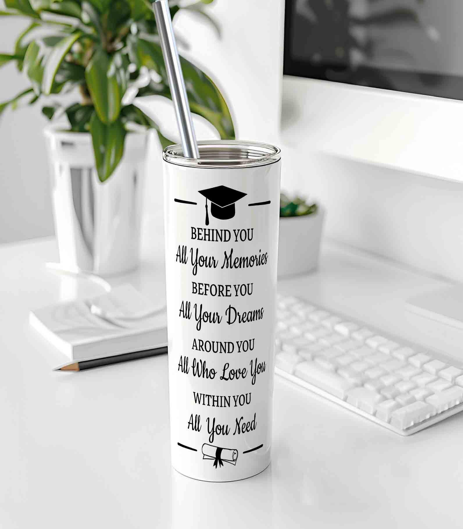 Personalised Graduation 20oz Skinny Tumbler – Custom Stainless Steel Cup with Lid, Class of Gift 2026 update - Image 5