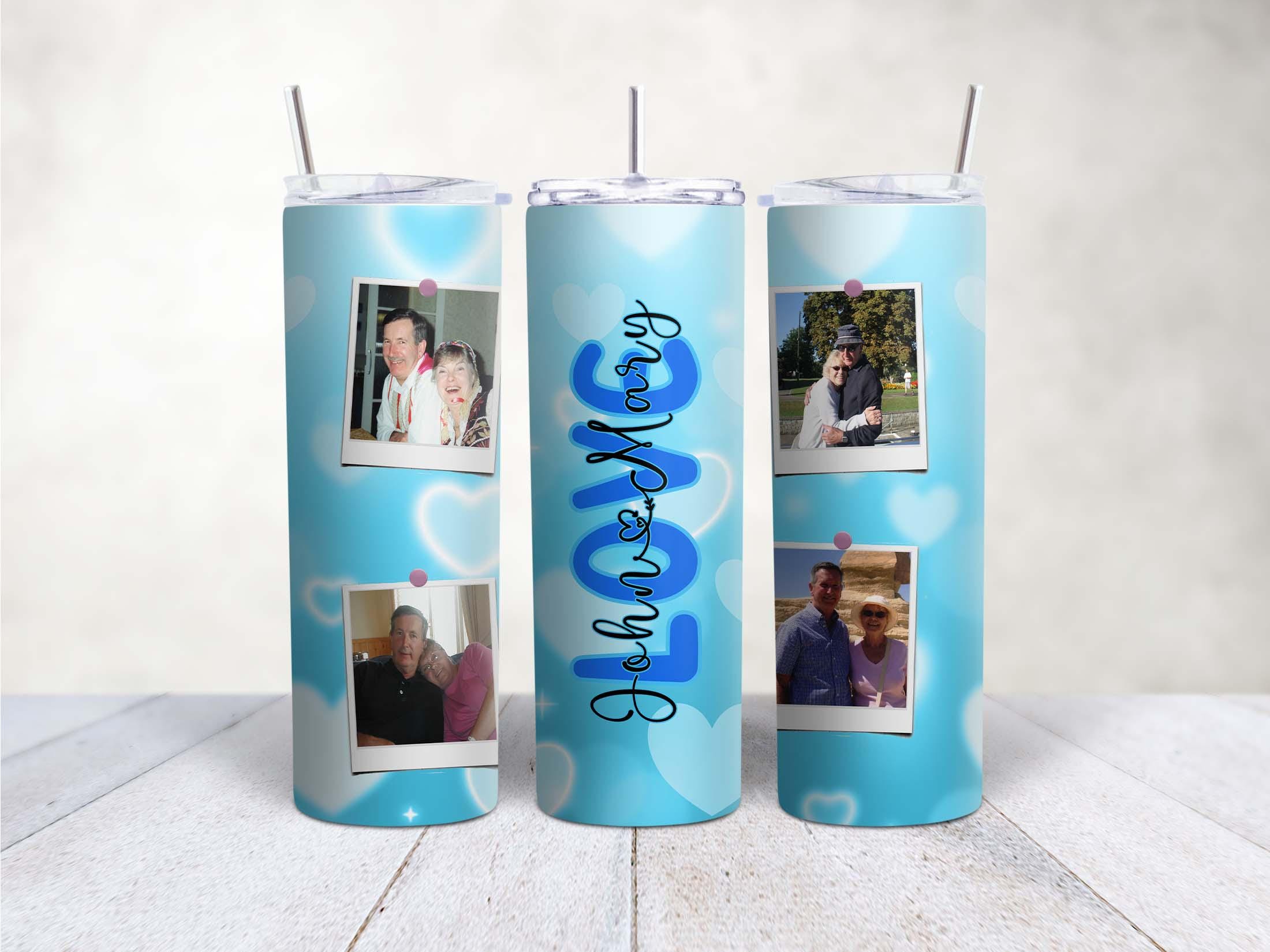 Personalised Photo Tumbler – Custom 20oz Stainless Steel Skinny Tumbler with Lid & Straw - Image 6