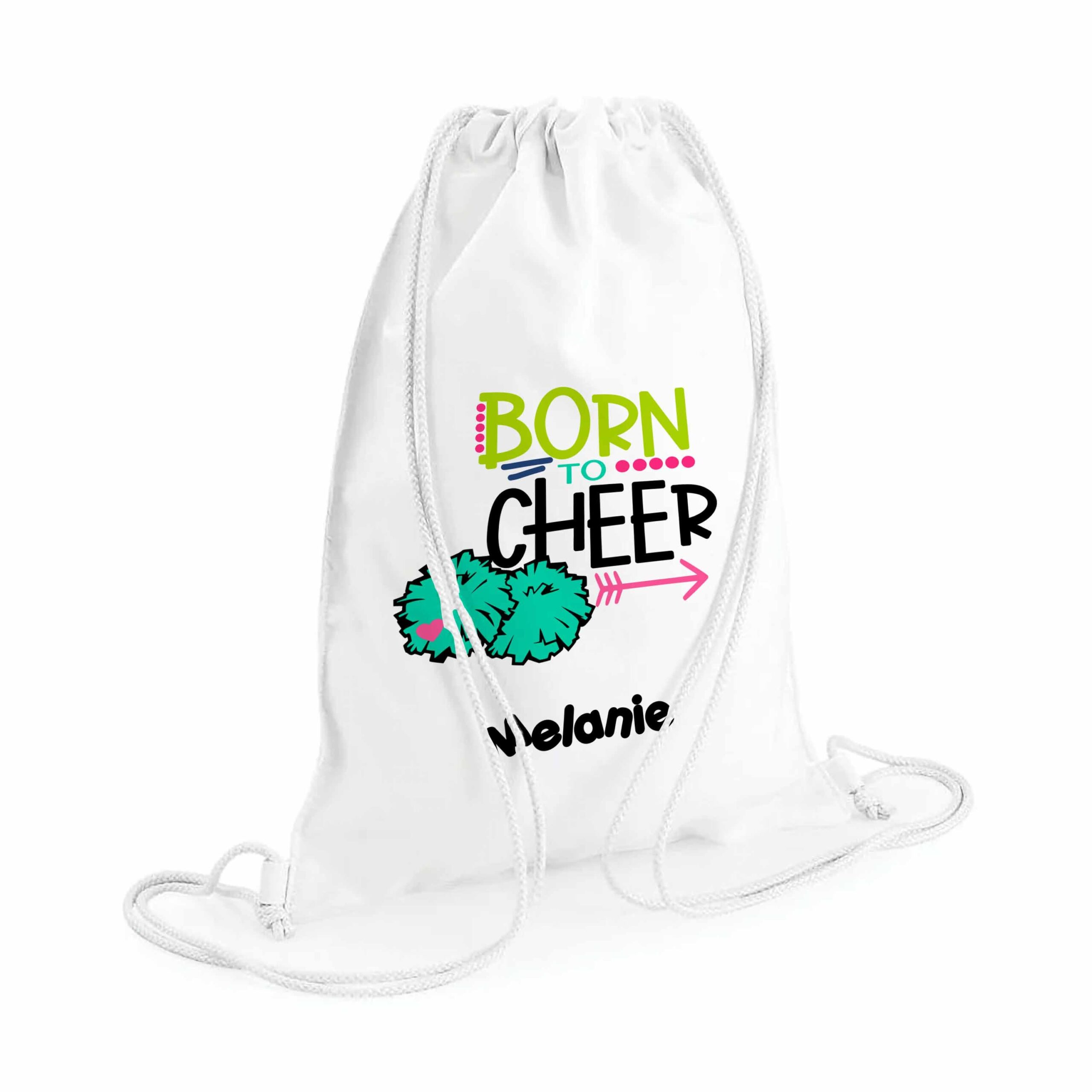Personalised Cheerleading Bag – Custom Name & Initial Gym Kit drawstring Bag for Girls, School, Nursery, Ballet, Sports & PE Shoes, 31 x 50cm - Image 2