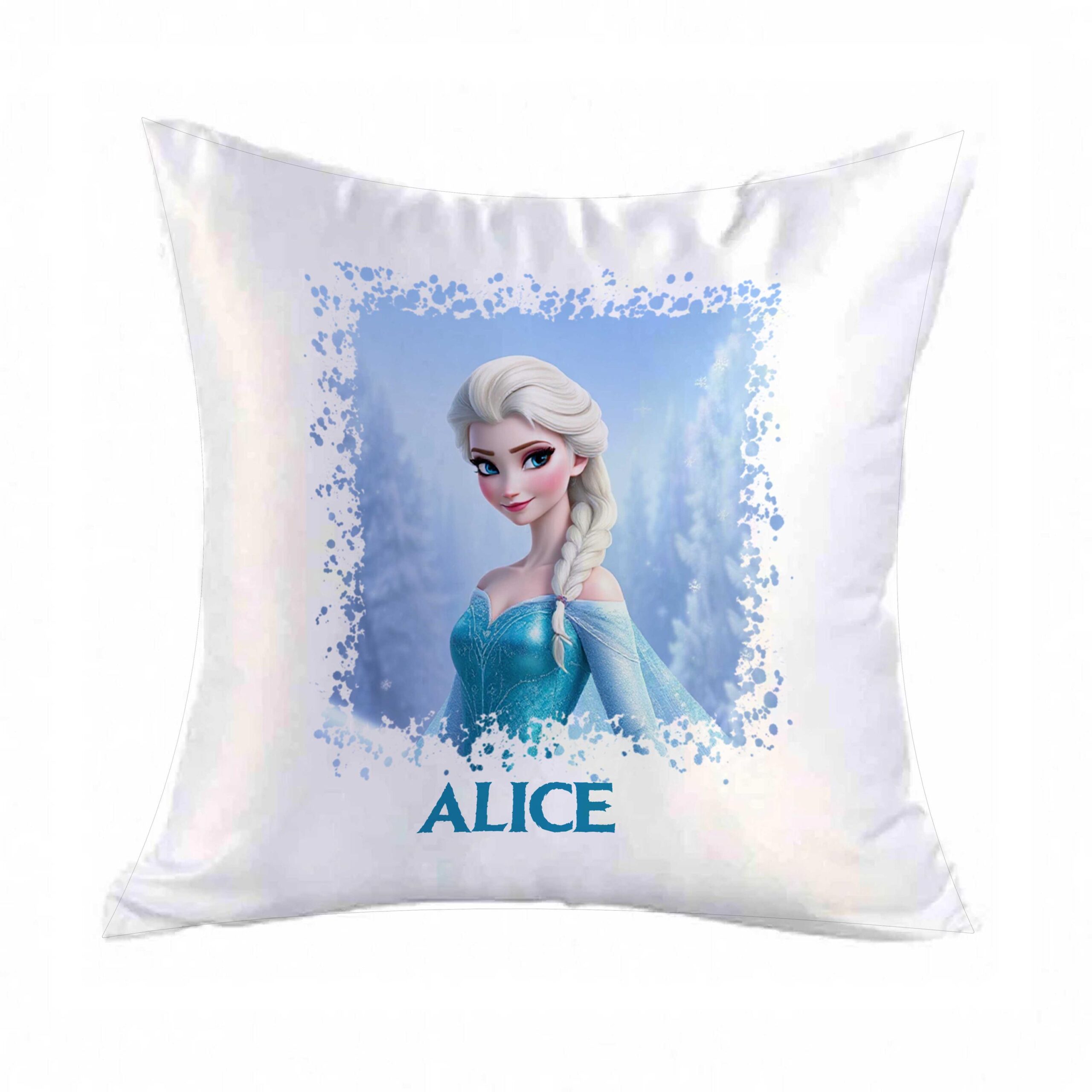 Personalised Ice Princess Cushion and Cover Satin - Image 3