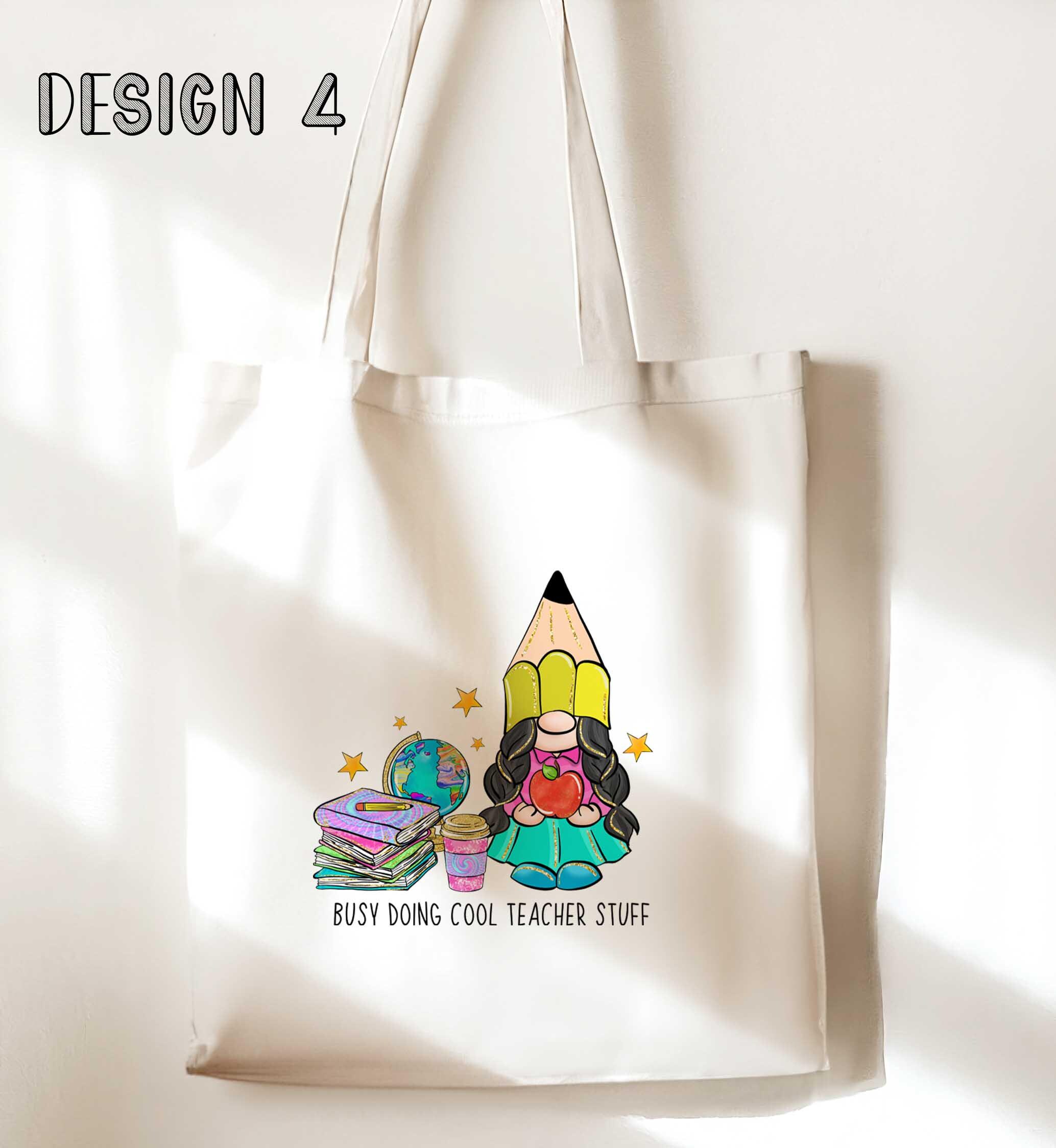 Personalised White Tote Bag Teacher Thank You Gift Custom Name Bag UK