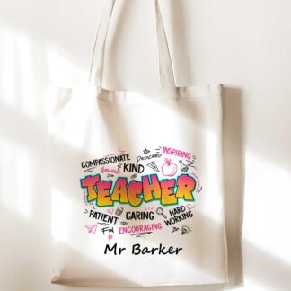 Personalized White Soft Tote Bag: Teacher Thank You Gift