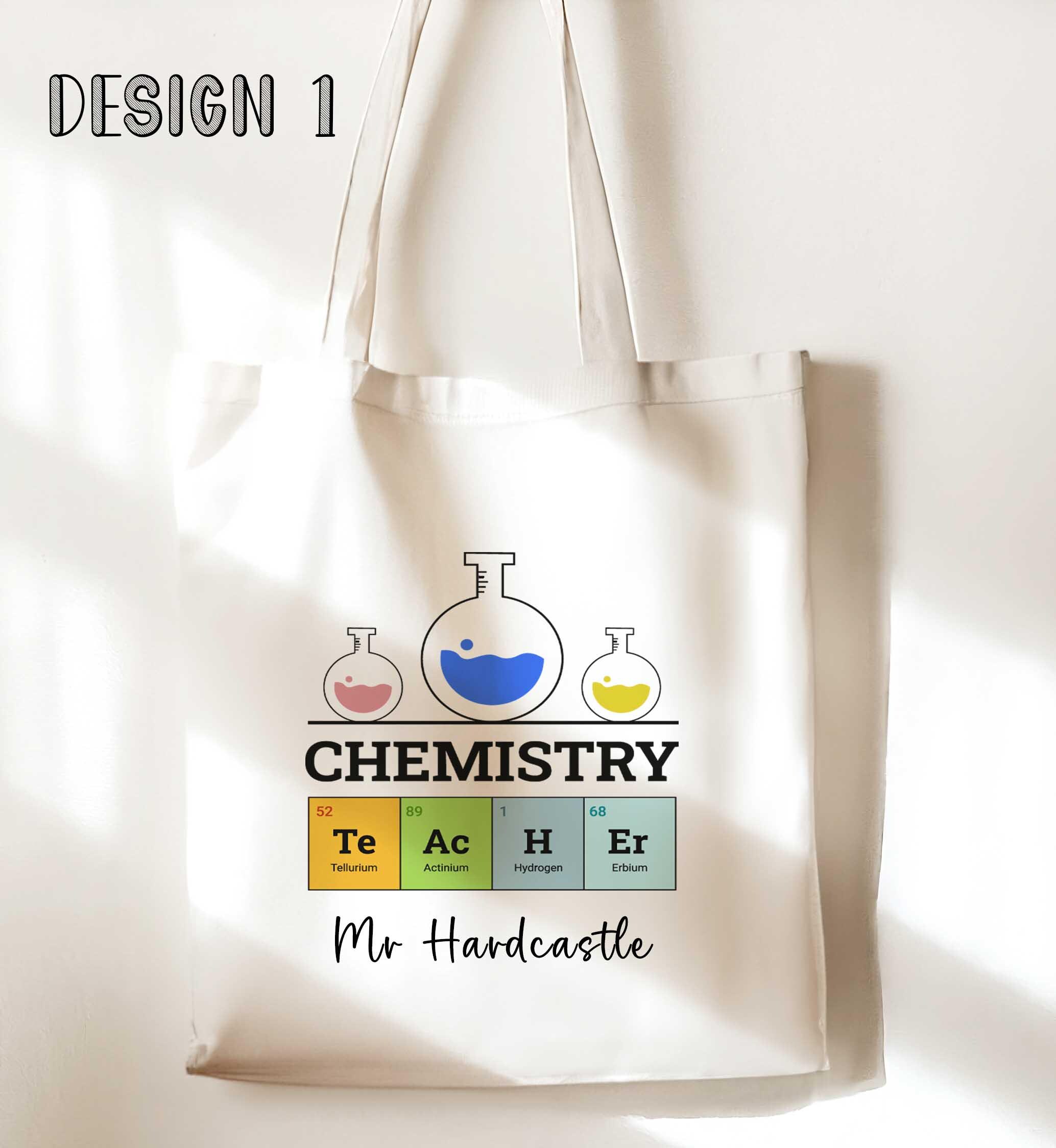 Personalised Teacher Gift Tote – White Bag for Science and Maths Teachers