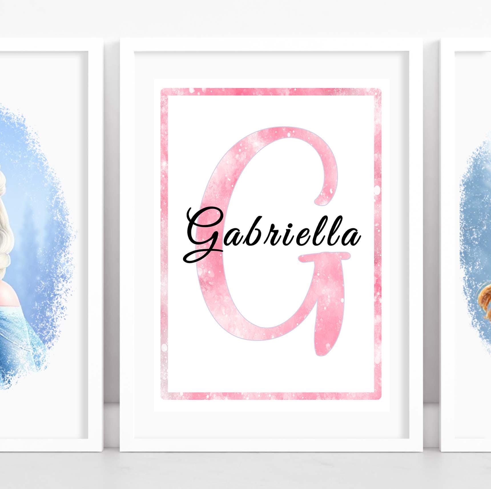 Set of 3 Personalised Ice Princess Wall Art Prints – Winter Sisters & Snowman Kids Room Decor (A4) or A3 - Image 3