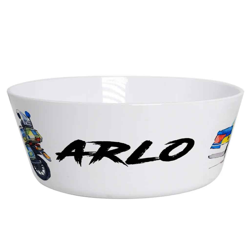 Personalised Kids Dinner Set | Police Car Design - Image 2