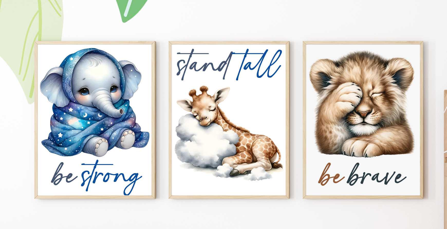 Set of 3 Safari Jungle Zoo Animal Prints – Fine Art Nursery Wall Decor – Baby Room Wall Art for Boys or Girls - Image 2