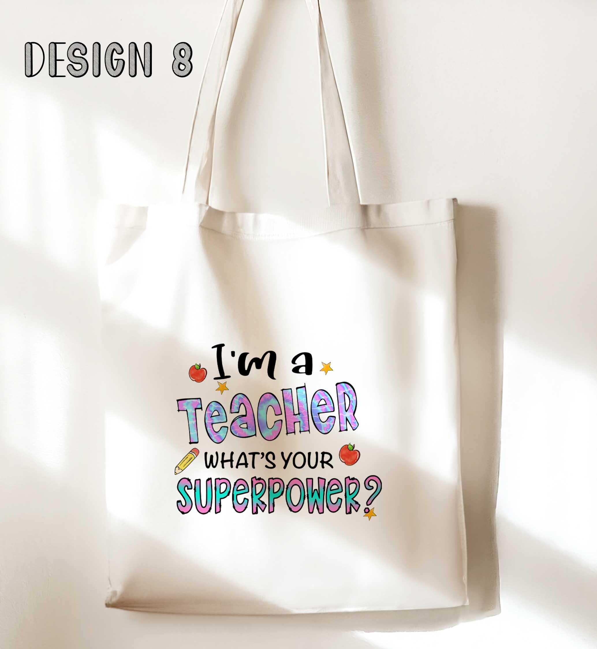 Personalised White Tote Bag Teacher Thank You Gift Custom Name Bag UK - Image 8