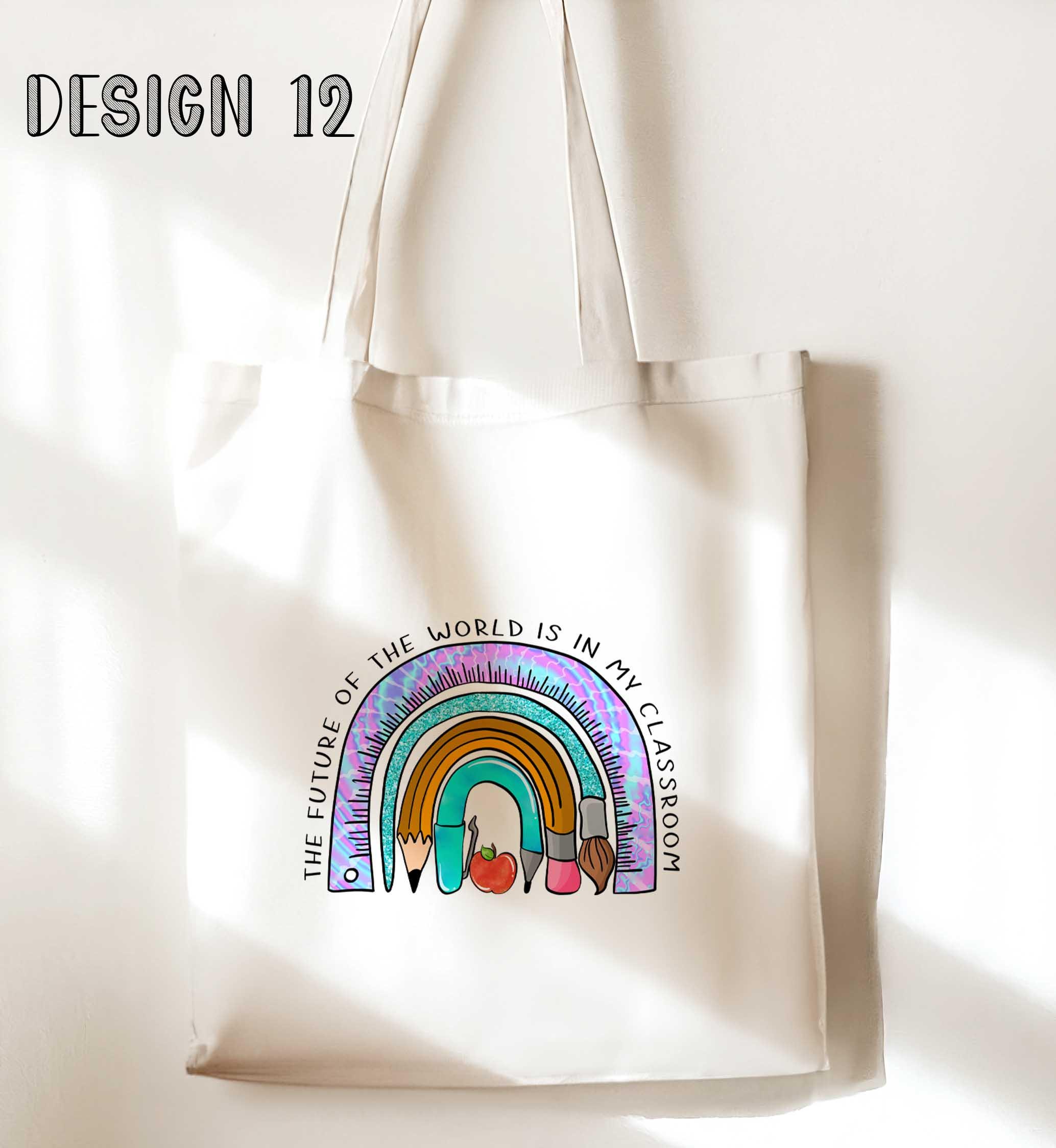Teacher Appreciation Tote Bag – Personalised White Shoulder Bag Gift - Image 3