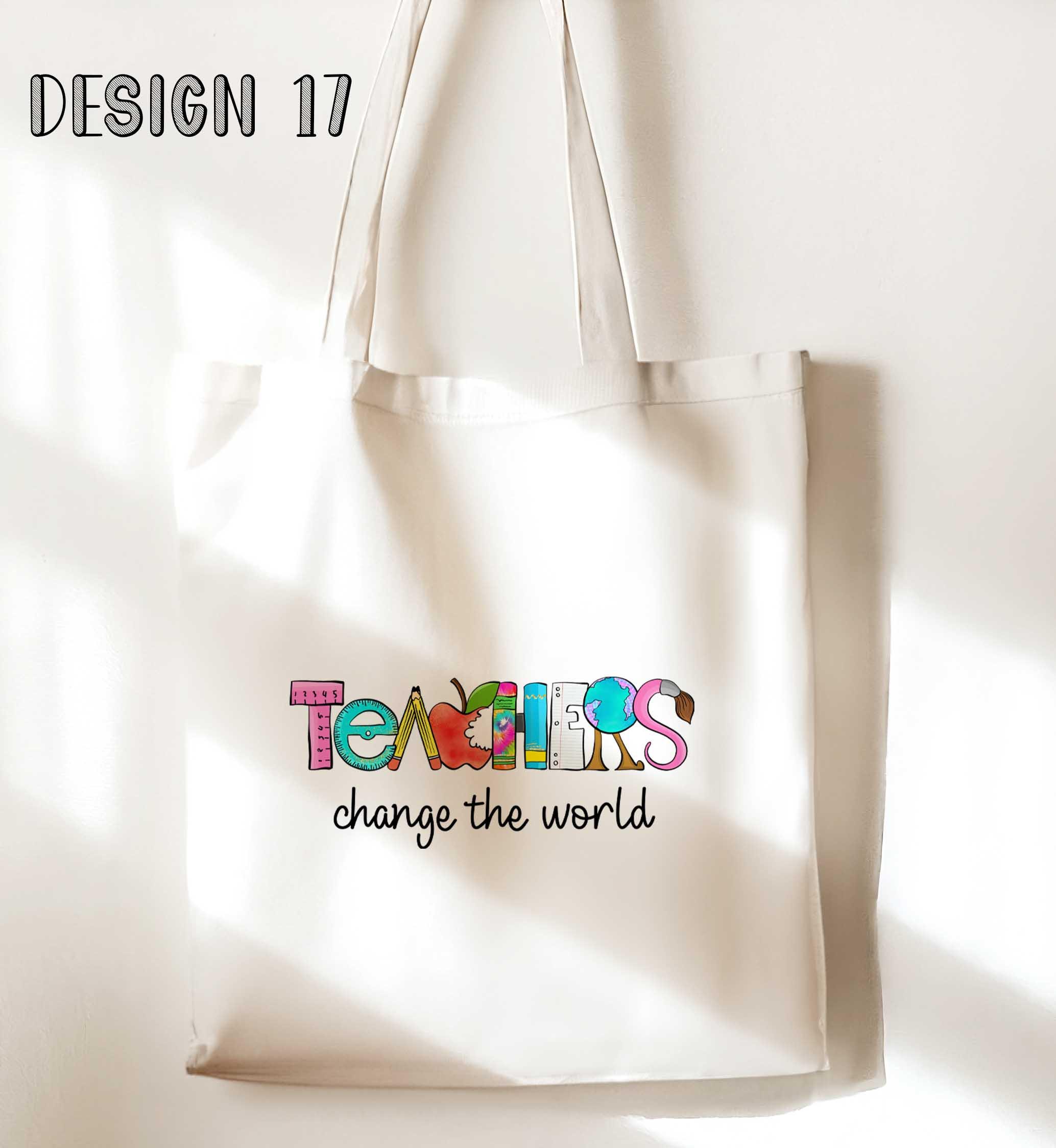Teacher Appreciation Tote Bag – Personalised White Shoulder Bag Gift
