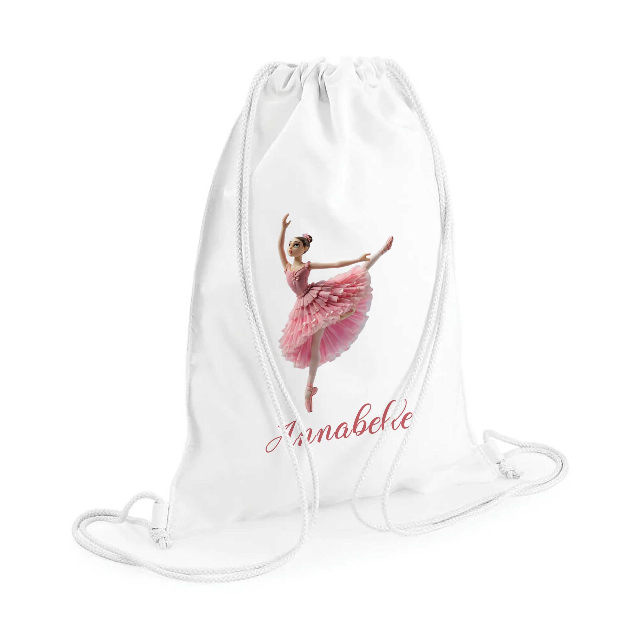 Girls Ballet Bag – Initial Ballerina Drawstring Bag for School, Nursery, Gym or Dance Kit - Image 3