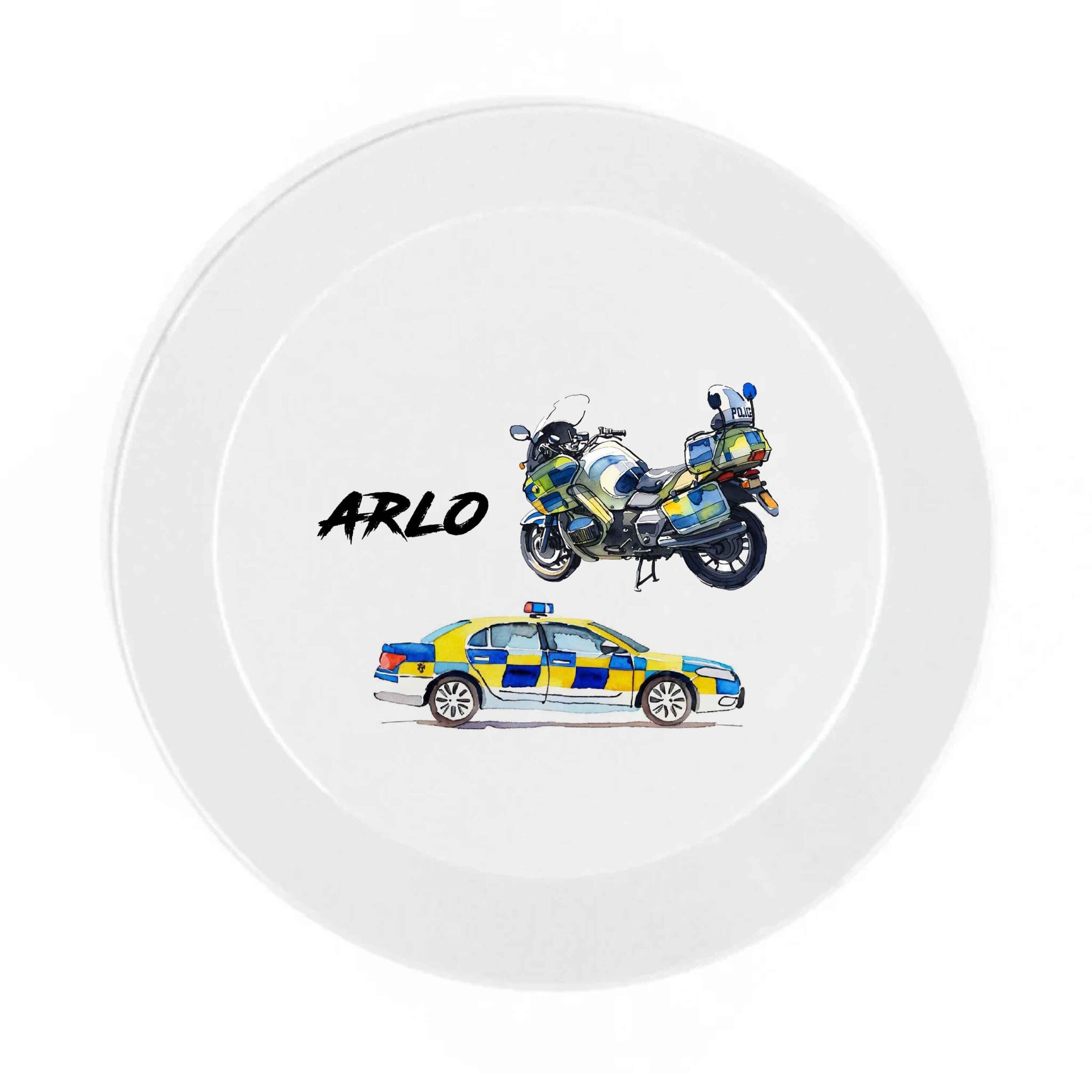 Personalised Kids Dinner Set | Police Car Design