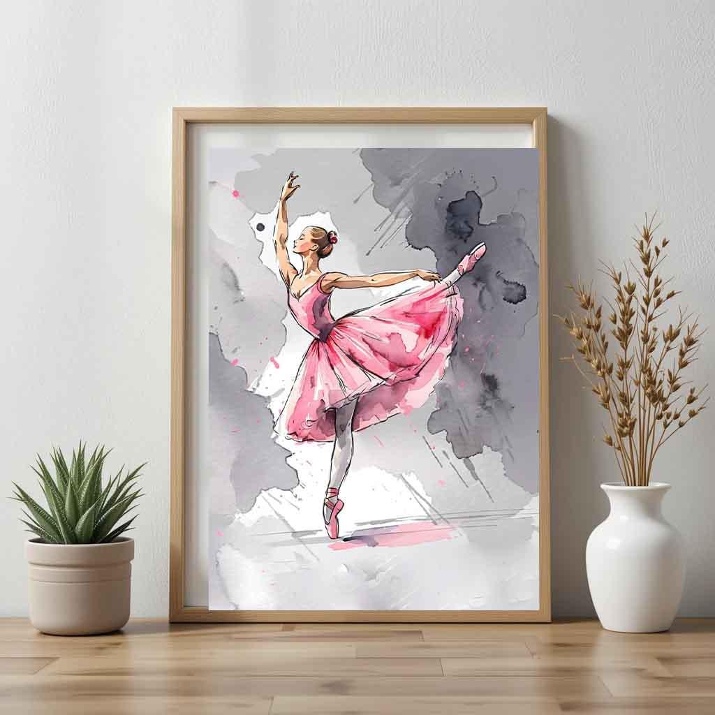 Personalised Ballerina Watercolour Art Print – Custom A4 Ballet Wall Decor with Name – Fine Art Gift for Dancers, Girls Bedroom or Nursery - Image 6