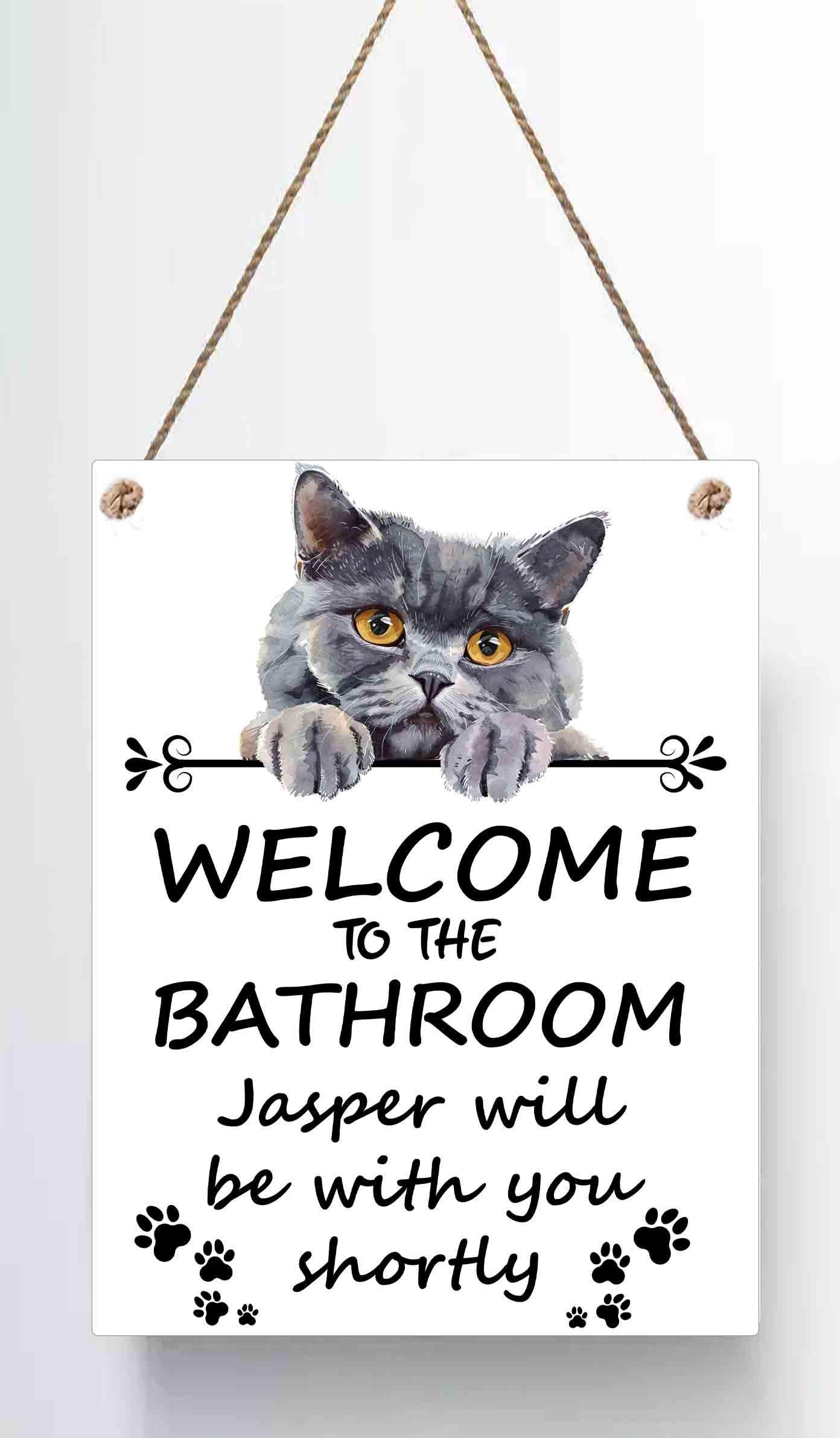 Funny Cat Bathroom Sign | Cat Lover Gift | Pet Bathroom Decor - Image 5