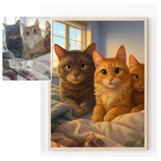 Custom Cartoon Style Portrait – Personalised Family Character Art Print