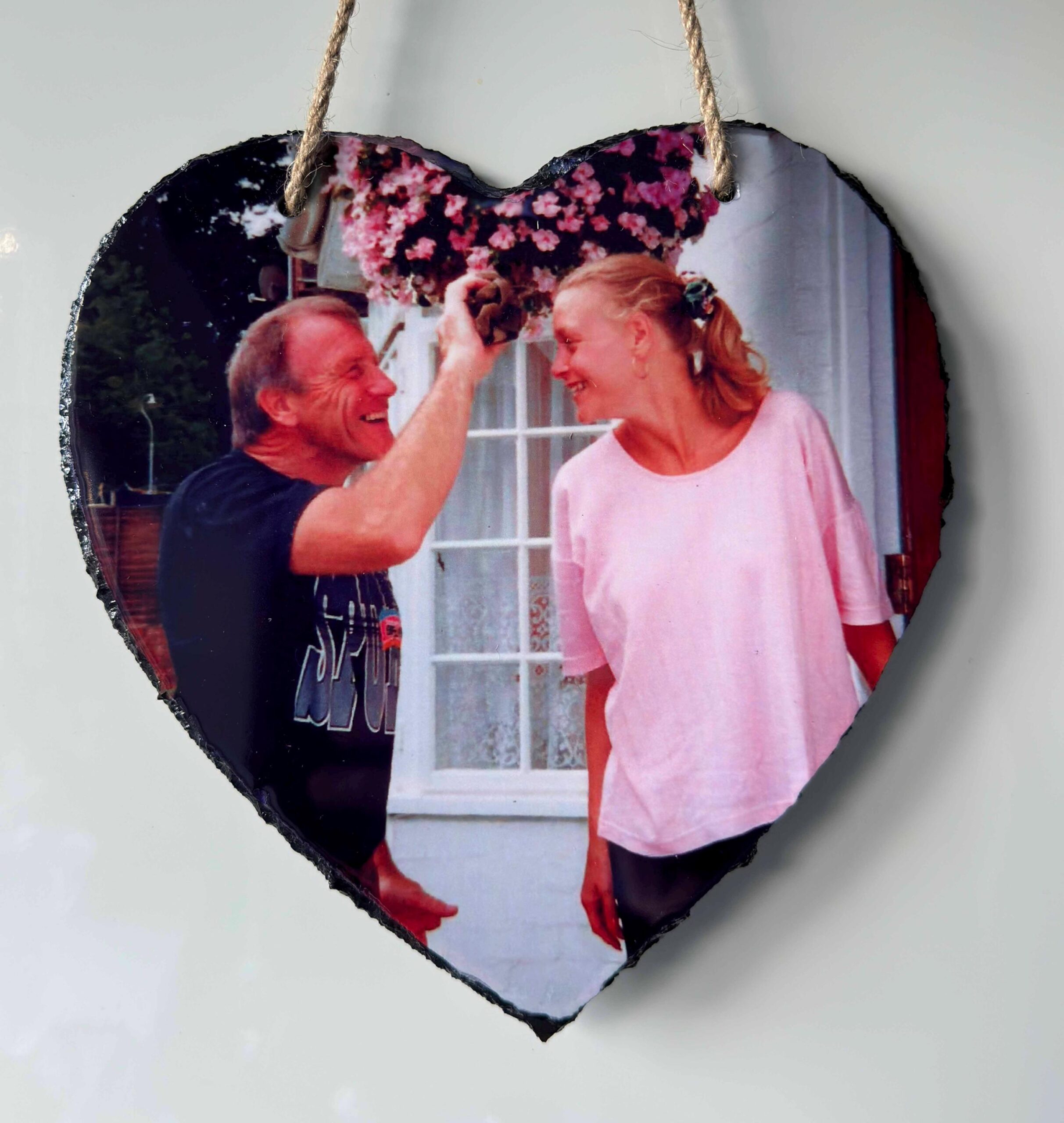 Personalised Photo Slate Heart : Custom Heart Rock Plaque, Desk or Hanging Gift | large - Image 3