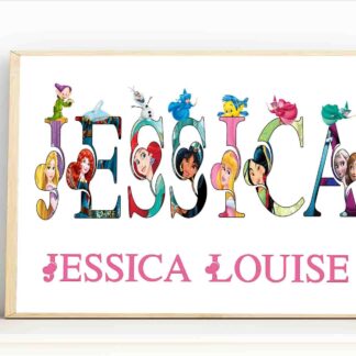 Princess fantasy Art Prints – Set of Kids Room & Nursery Posters, Girls Bedroom Wall Decor