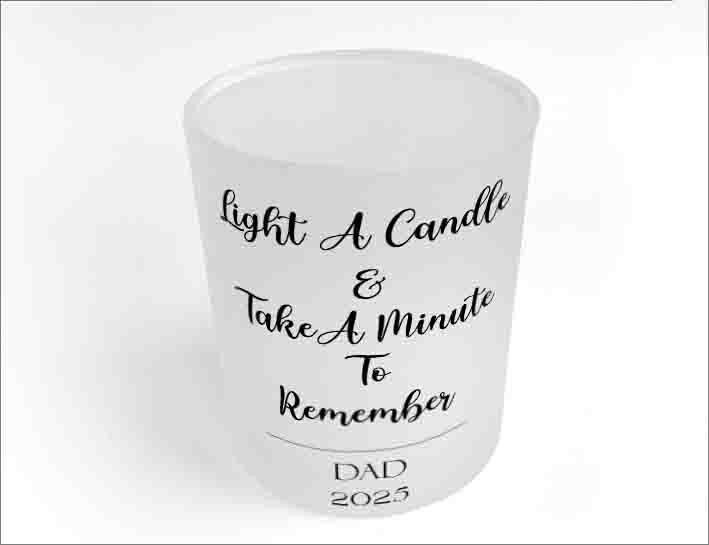 Personalised Memorial Tealight Holder with Photo – Frosted Glass Remembrance Candle Keepsake - Image 2