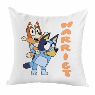 Bluey-Inspired Personalised Cushion for Kids – Custom Name Pillow - cover only satin, 4