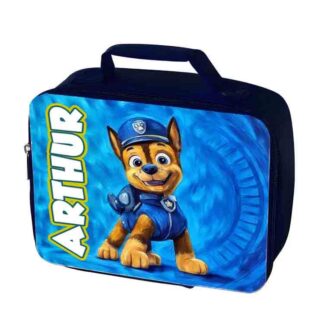 Personalised Rescue Puppy Lunch Box – Custom Kids Lunch Bag, Blue School Snack Box