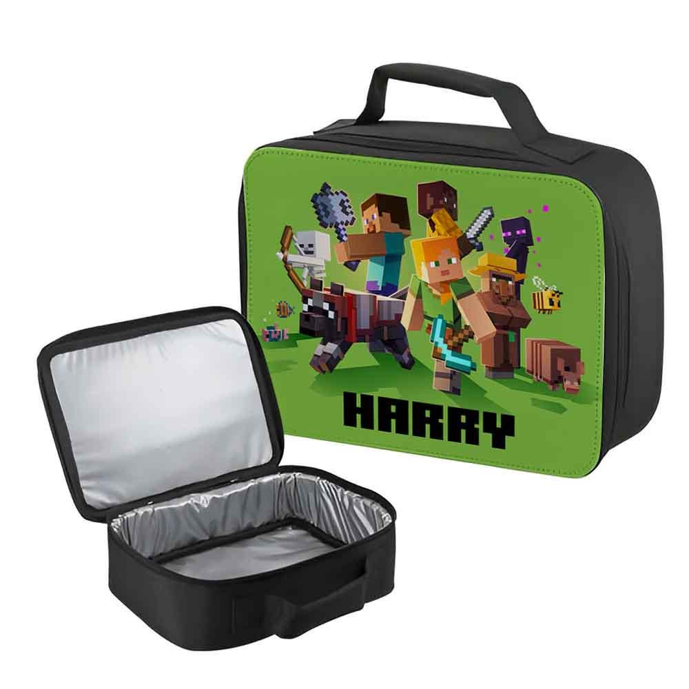 Custom Gamer Lunch Box & Cooler Bag – Personalised Kids School Lunch Bag with Name