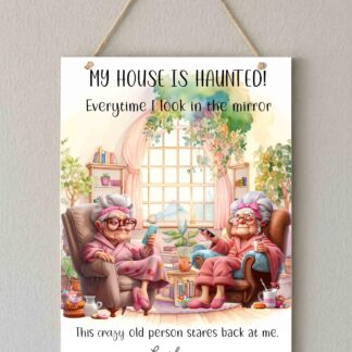 Personalised 'My House is Haunted' Metal Sign - 8x6 inches