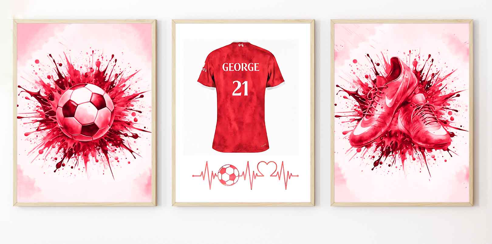 Personalised Football Art Print – Custom Team Colours, Boys Bedroom Wall Decor - Image 2
