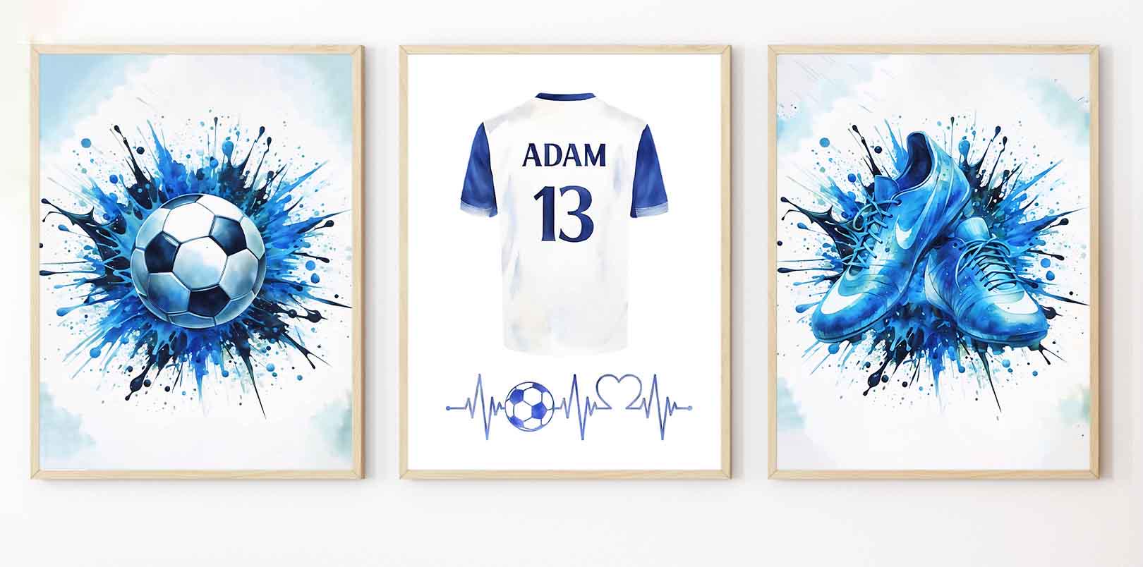 Personalised Football Art Print – Custom Team Colours, Boys Bedroom Wall Decor - Image 3