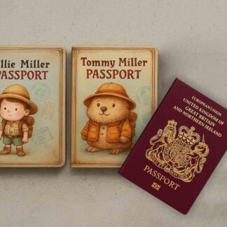 Personalised Family Passport Holder: Faux Leather Travel Keepsake