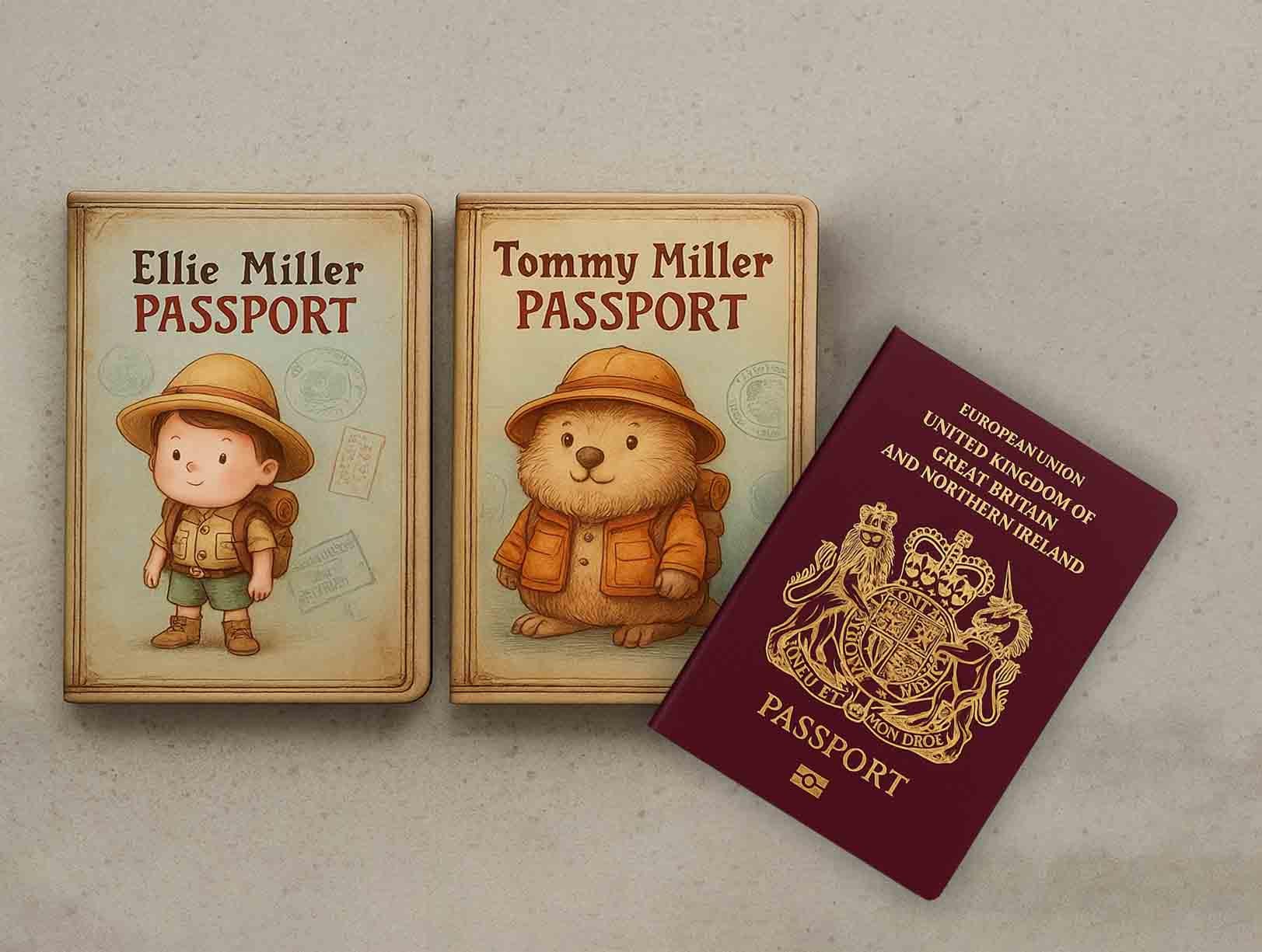Personalised Passport Holder: Family Passports Faux Leather Travel Keepsake