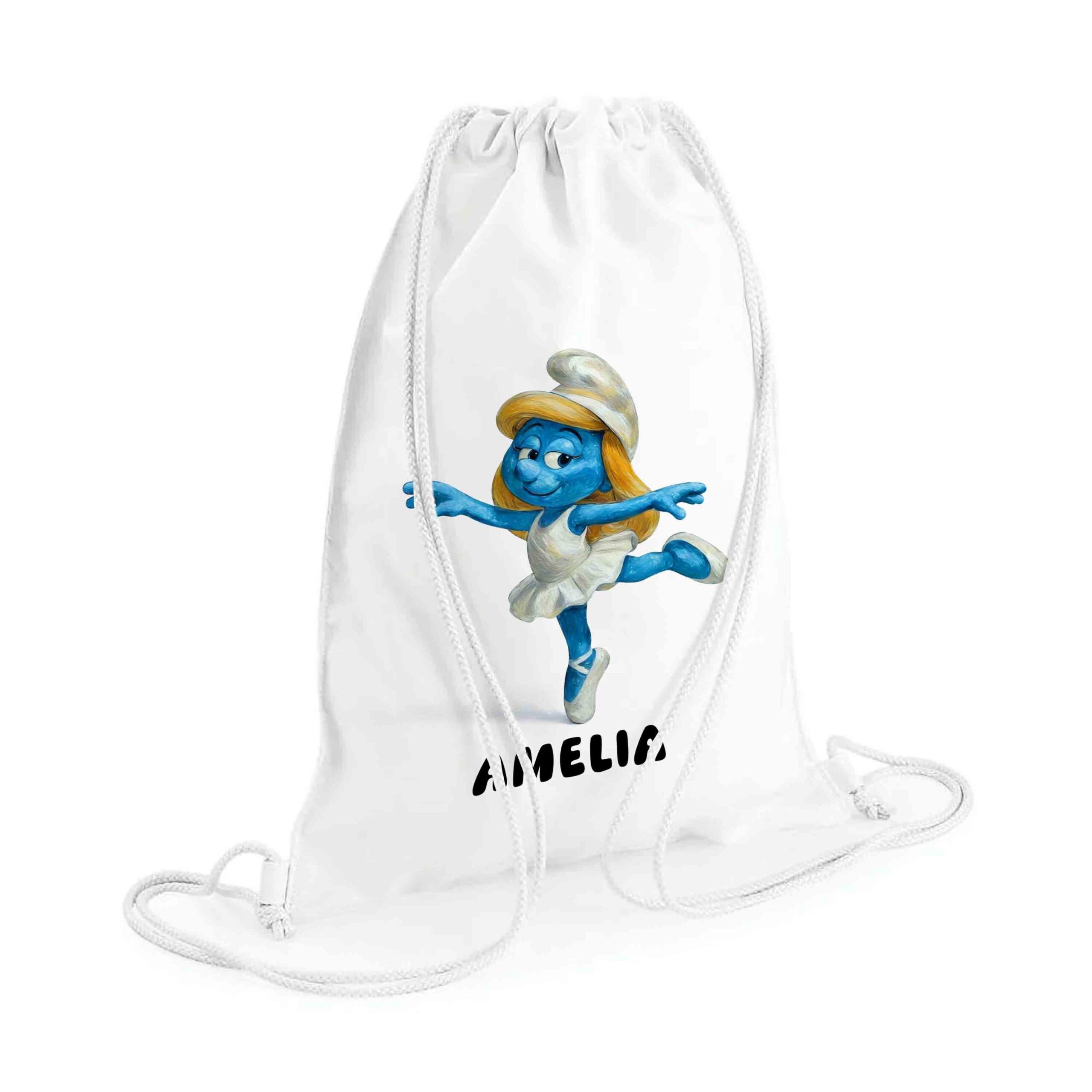 Personalised Blue Ballerina Drawstring Bag – Girls Dance & PE Kit Bag - Image 3