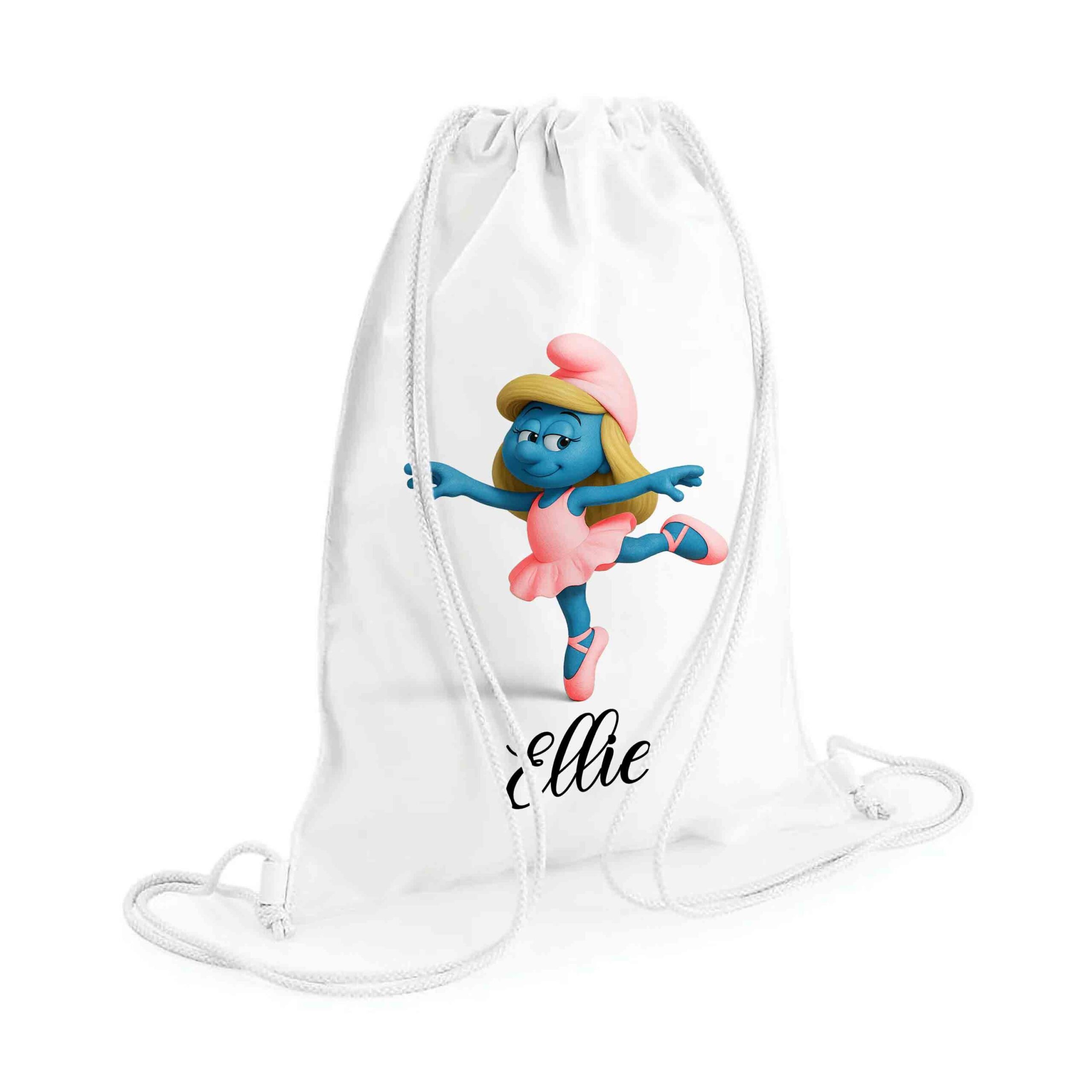 Personalised Blue Ballerina Drawstring Bag – Girls Dance & PE Kit Bag - Image 4