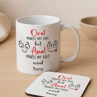 Personalised Funny Quote Mug: Oral/Anal Humor, Gift Box
