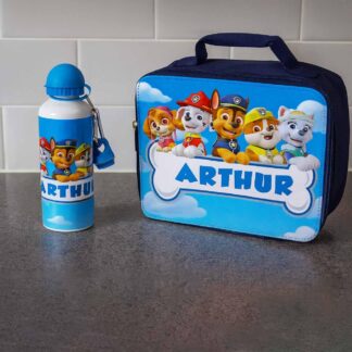 Personalised Pup Patrol Lunch Box or Water Bottle – Custom Kids Name, Back to School Supplies, Puppy Dog Theme