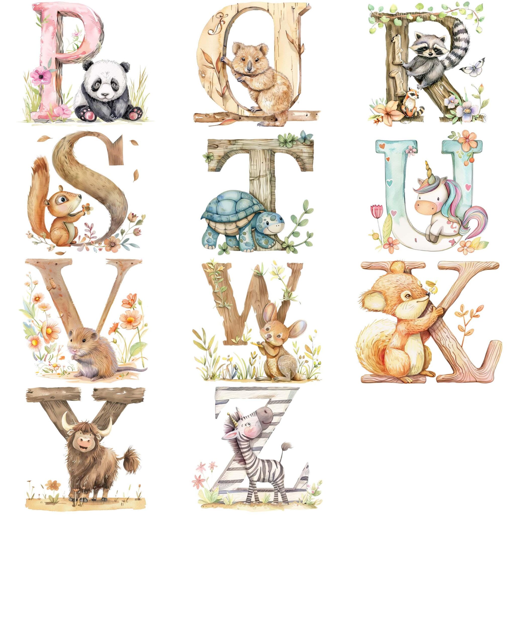 Personalised Girls Nursery Prints – Twin bedroom decor Woodland Animal Wall Art - Image 4
