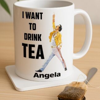 Personalised Freddie Mercury Tea Mug: Funny Queen Gift for Tea Lovers