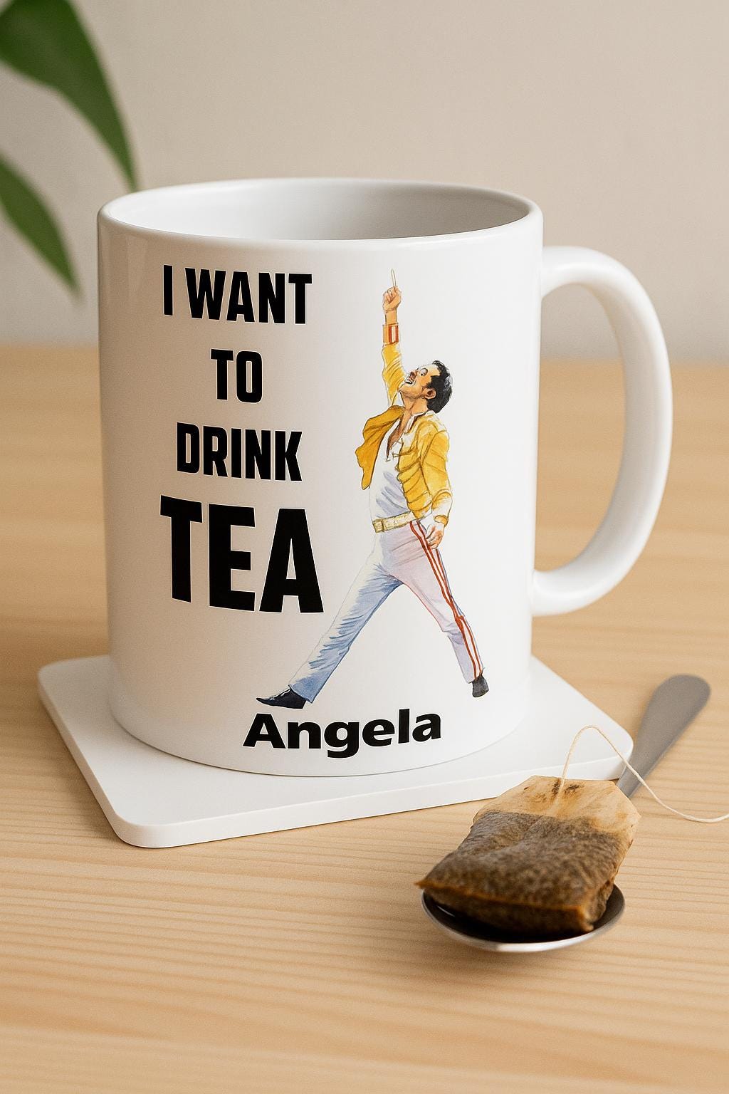 Personalised Freddie Mercury Tea Mug – Funny Queen Inspired Gift for Tea Lovers